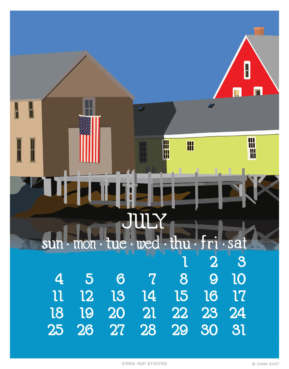 2027 5x7 Desk Calendar