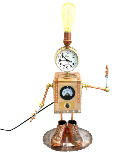 Clock Head Robot Sculpture