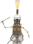 Chainmail Warrior Girl Lamp Sculpture