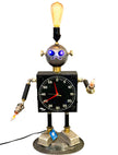 Black Clock Robot Sculpture