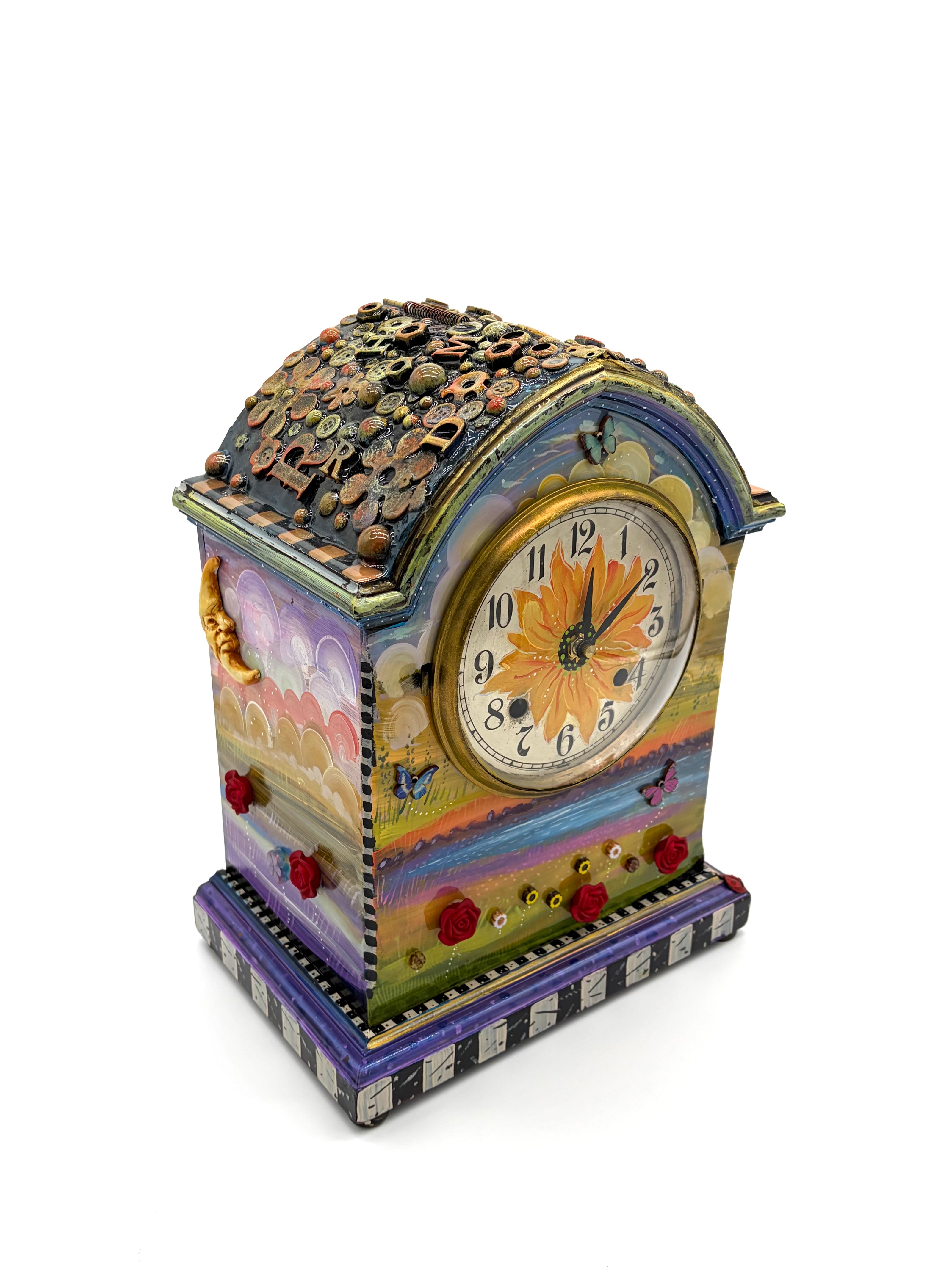 Sunflower Mantle Clock