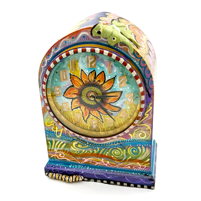 Sunflower Clock with Luna Moth