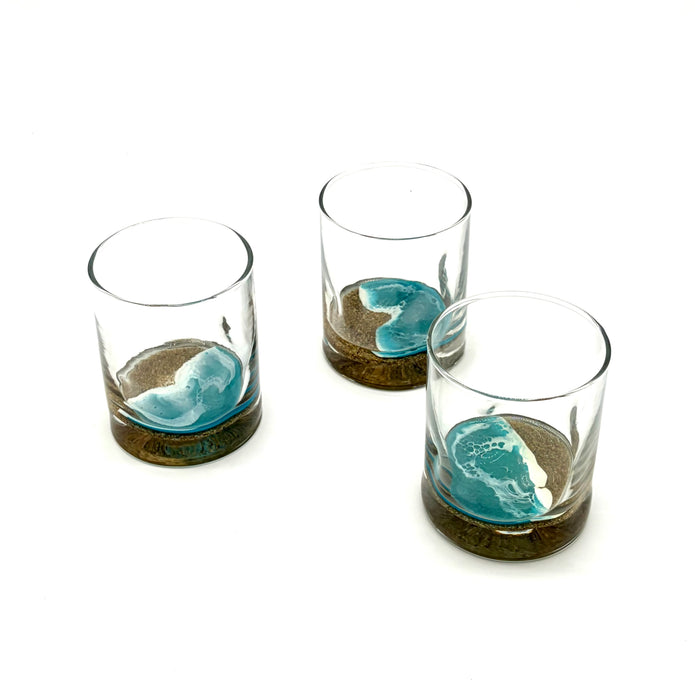 Oceanscape Rocks Glass