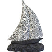 Stone Sailboat Sculpture