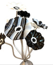 9 Flower large black & white bouquet