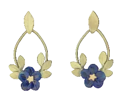 Blue Violet Oval Post Earrings
