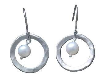 Circles and Pearls Earrings