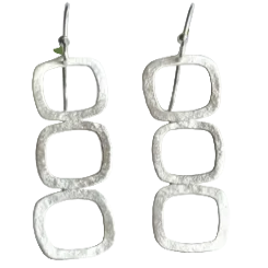Three Square Earrings