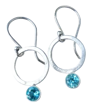 Moss Circle with Apatite Earrings