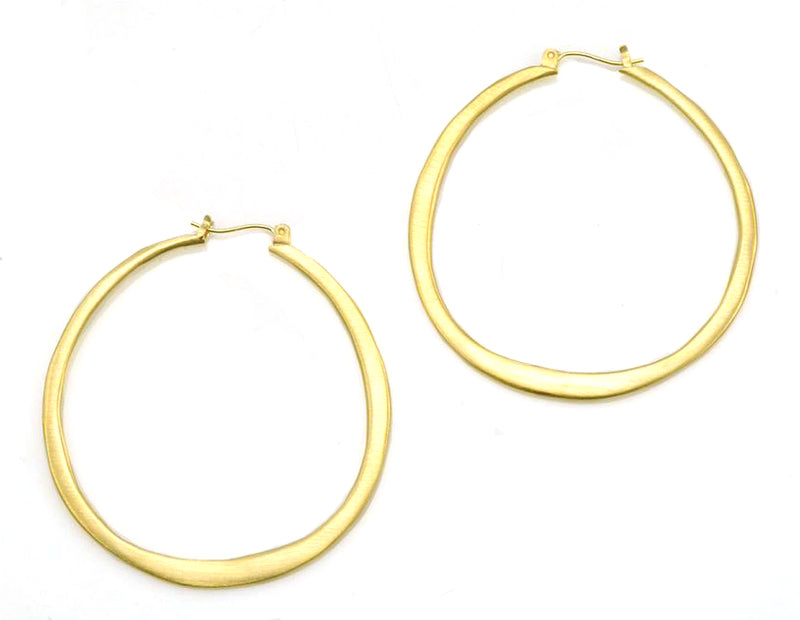 Large Oval Hoop Vermeil Earrings