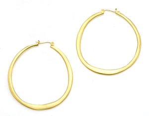 Large Oval Hoop Vermeil Earrings