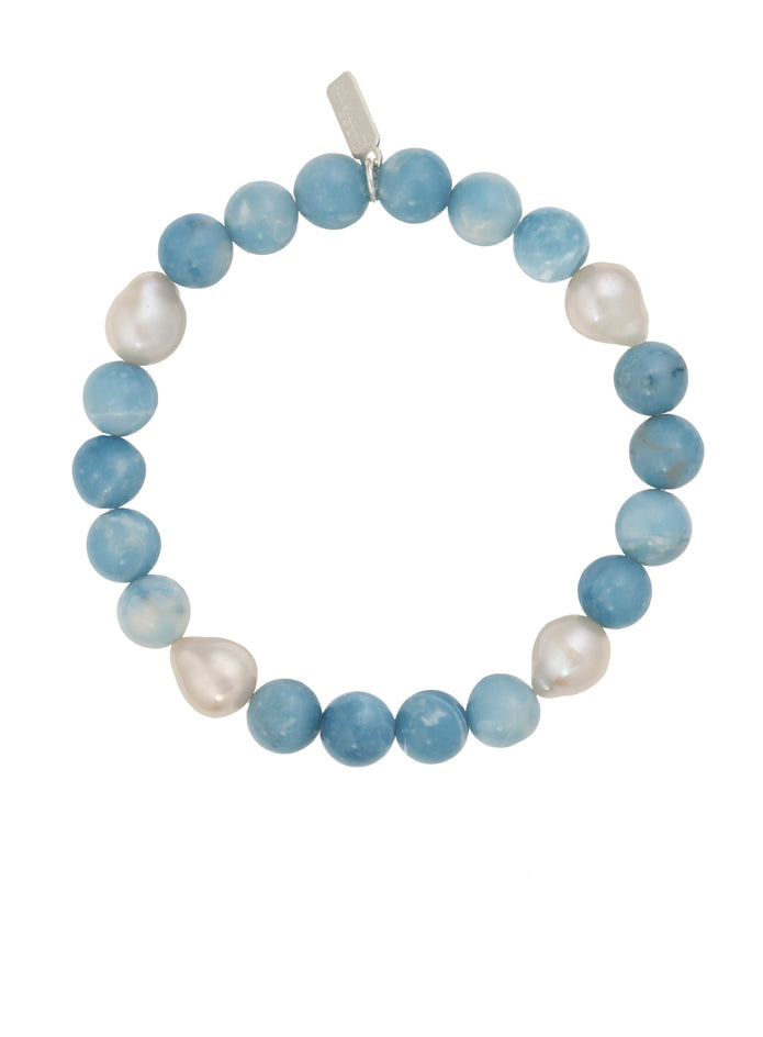 Larimar and Baroque Pearl Bracelet
