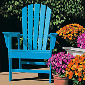 Blue Chair and Mums