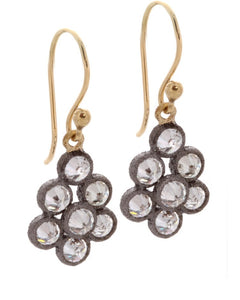 Pear Shaped Diamond Cluster Earrings