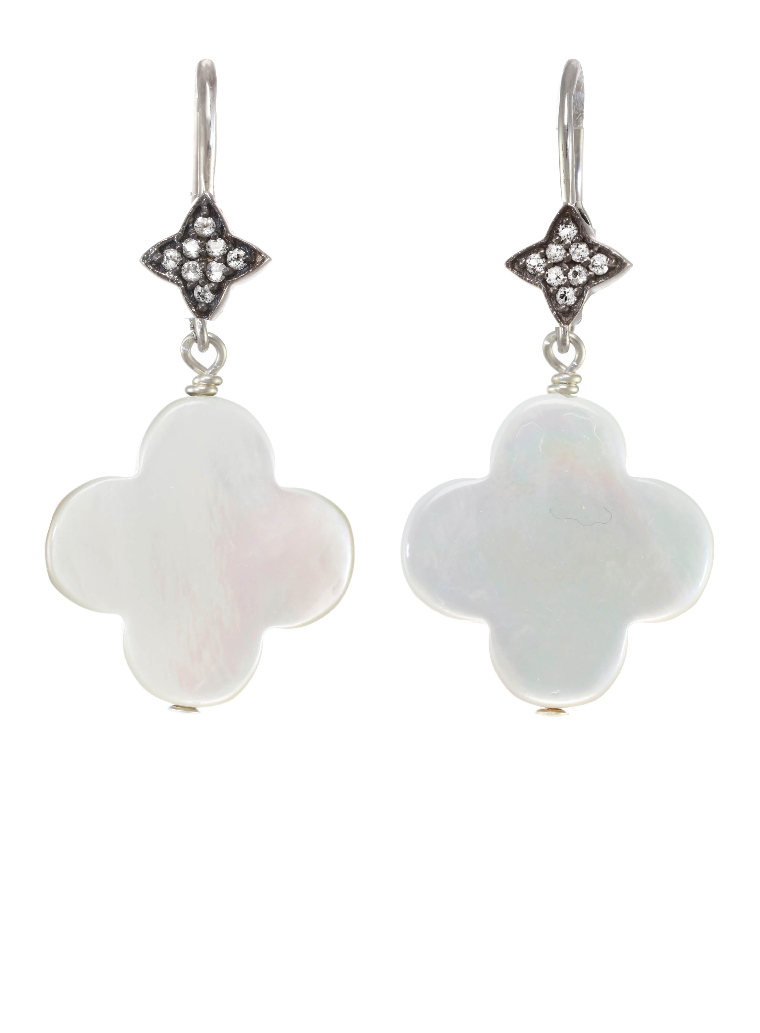Mother of Pearl Clover Earrings