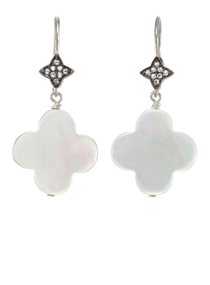 Mother of Pearl Clover Earrings