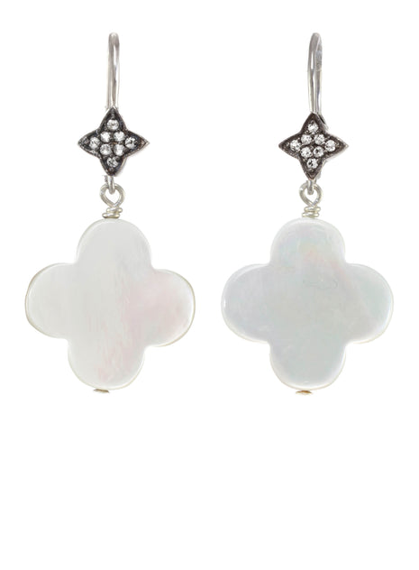 Mother of Pearl Clover Earrings