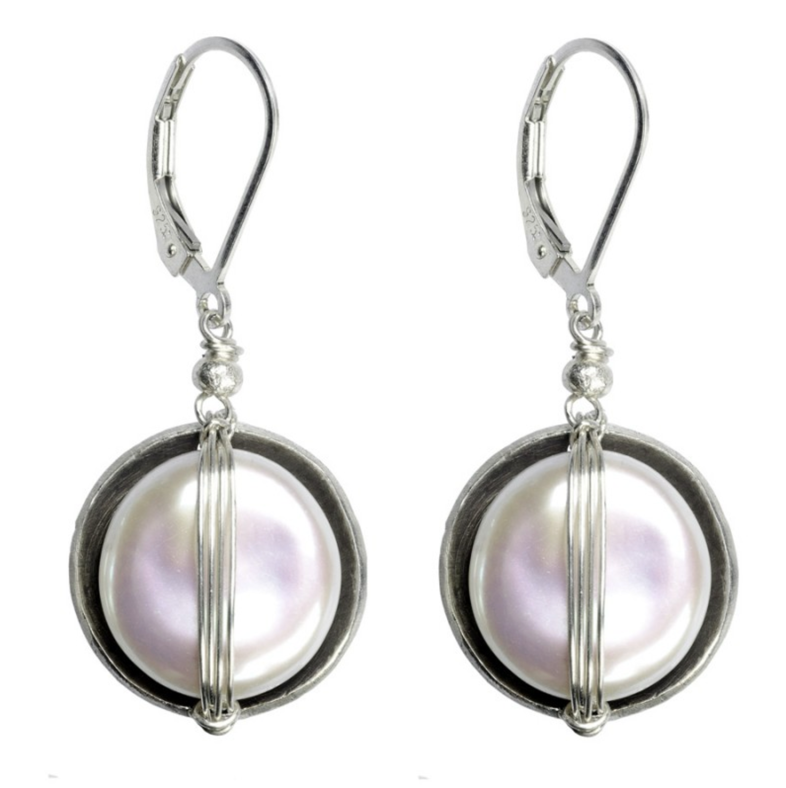 Wrapped Freshwater Pearl Earrings