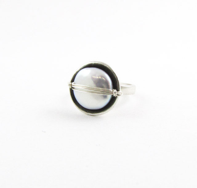 Wrapped Pearl Ring