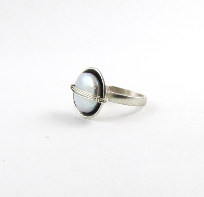 Wrapped Pearl Ring