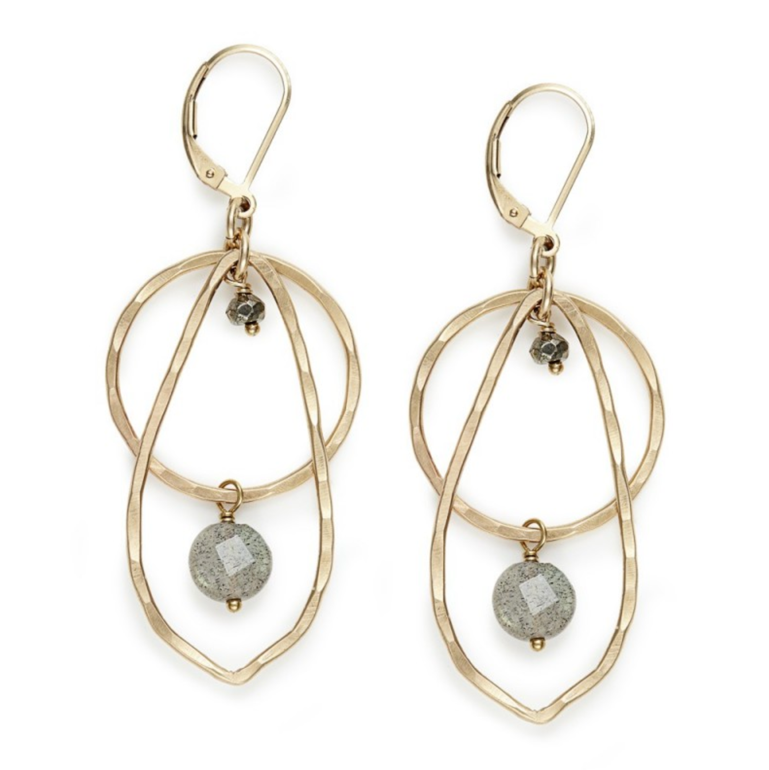 Open Circle and Teardrop Earrings