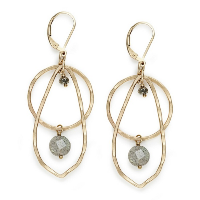 Open Circle and Teardrop Earrings