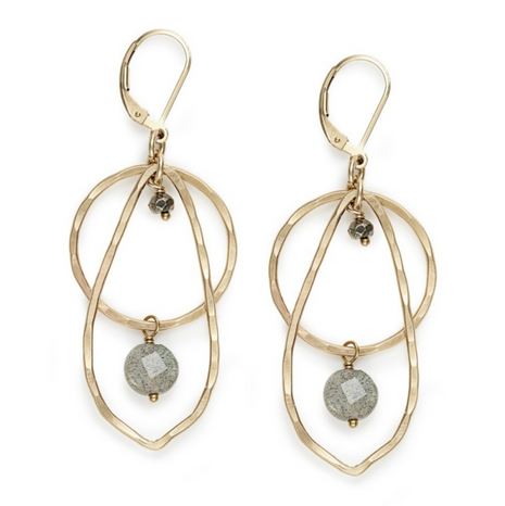 Open Circle and Teardrop Earrings