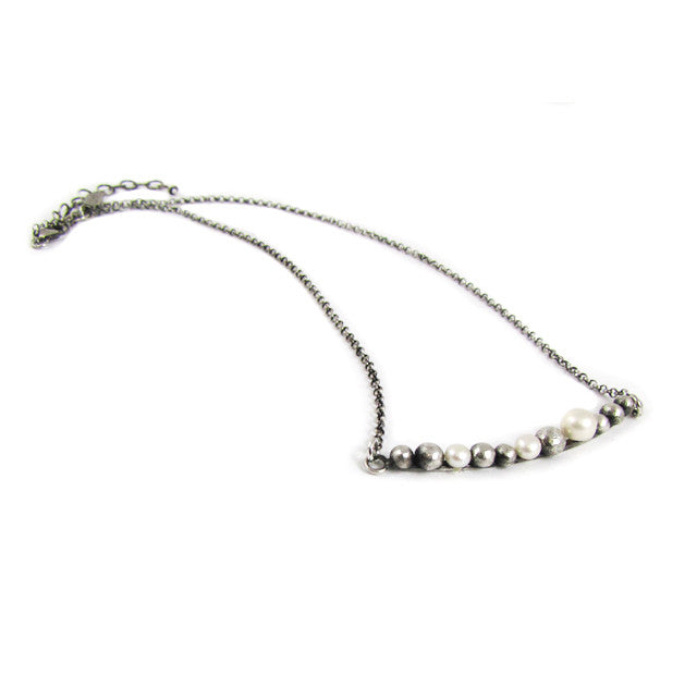 Bar Necklace with Freshwater Pearls