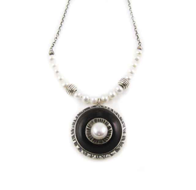 Round Pendant with Freshwater Pearls