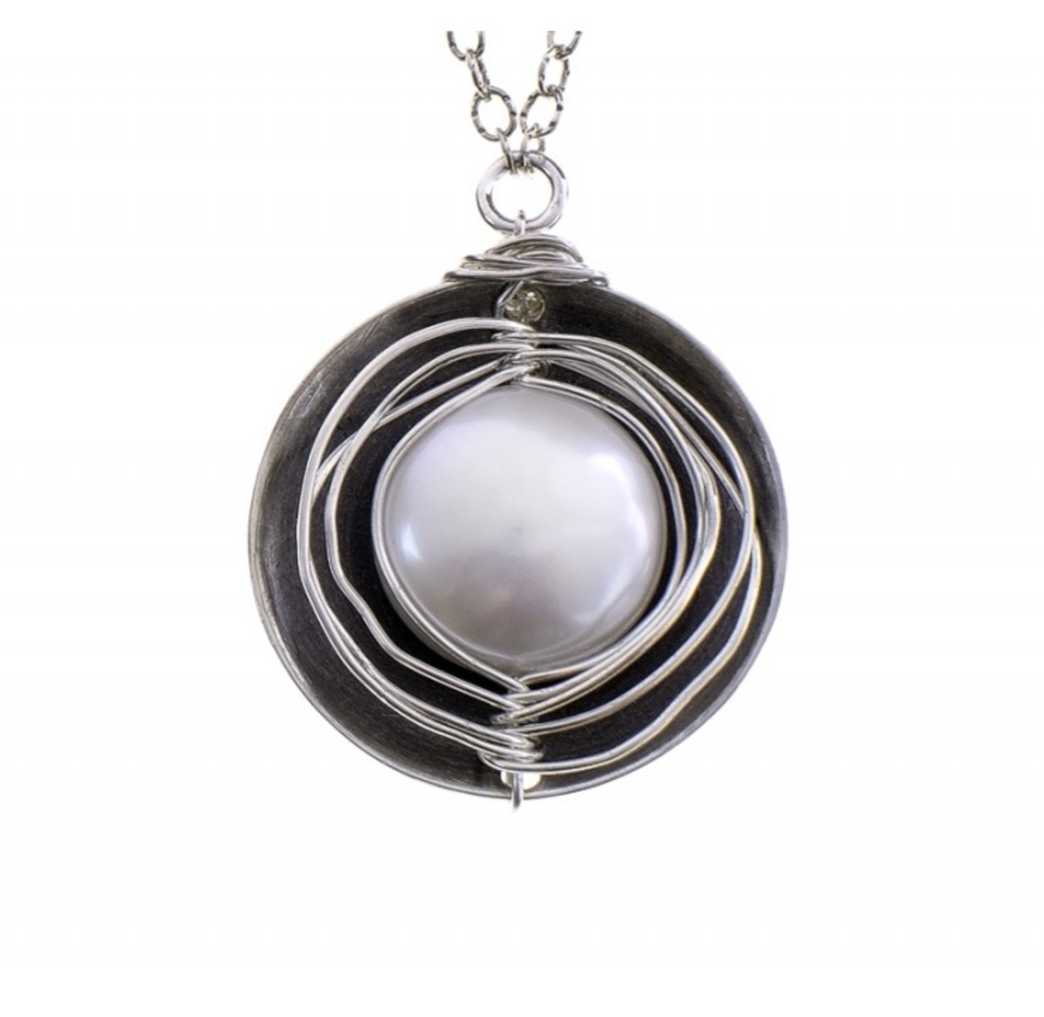 Orbit Coin Pearl Necklace