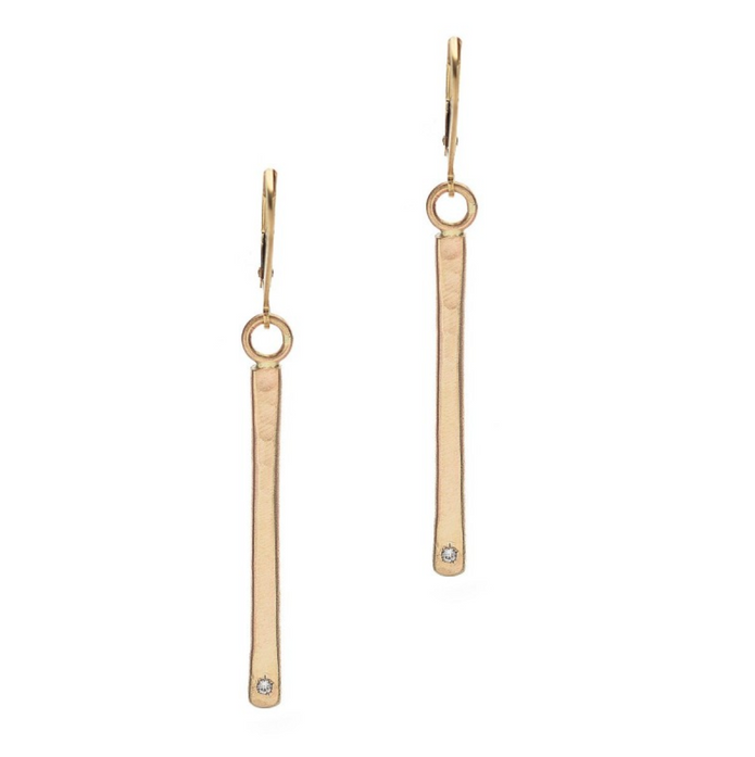 Hammered Linear Earrings