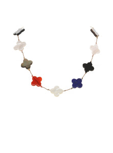 Multi-Colored Clover Necklace