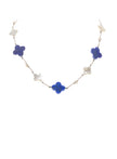 Lapis and Mother of Pearl Clover Necklace