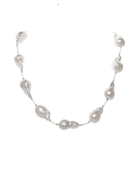 White Baroque Pearl Necklace