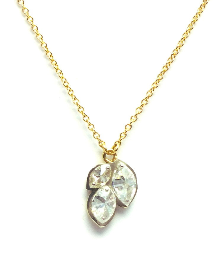 Three Inverted Marquise Diamond Necklace