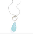 Circle with Chalcedony Drop Necklace