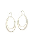 Large Open Oval Silver Earrings