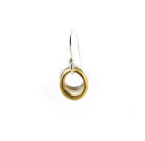 Tiny Vermeil and Silver Circle Earrings