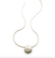 Small Disc with Diamond Silver Necklace