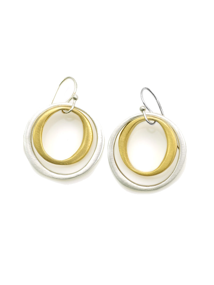Double Circle Vermeil and Sterling Earrings
