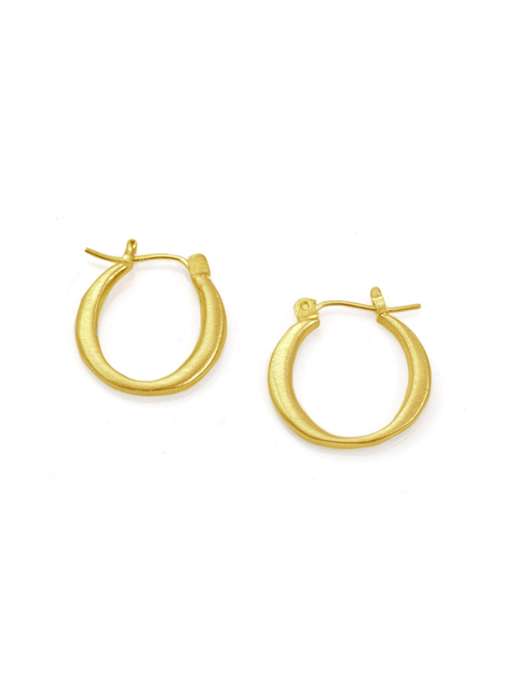 Small Round Hoop Vermeil Earrings